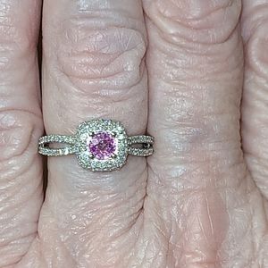NATURAL Pink Sapphire/Diamond Ring